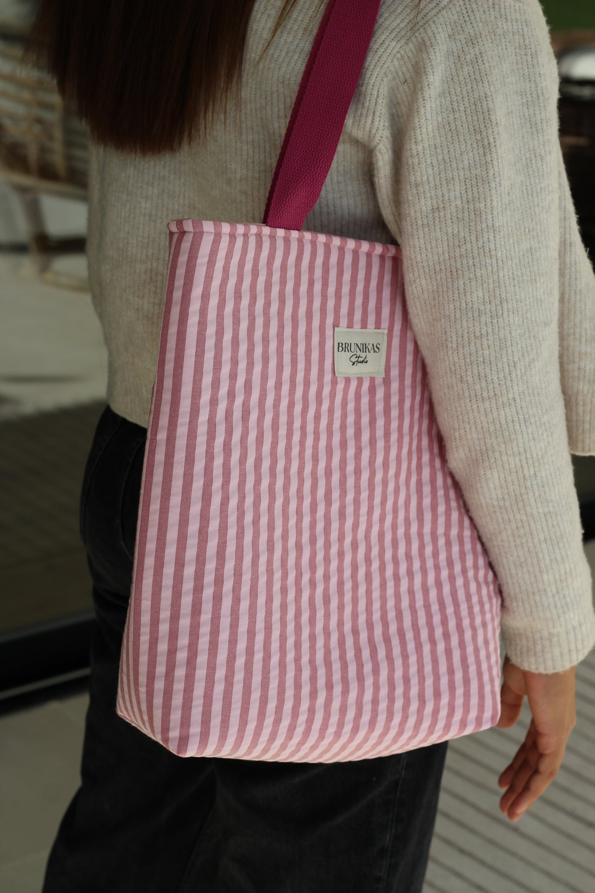 TOTE BAG RAYAS ROSA